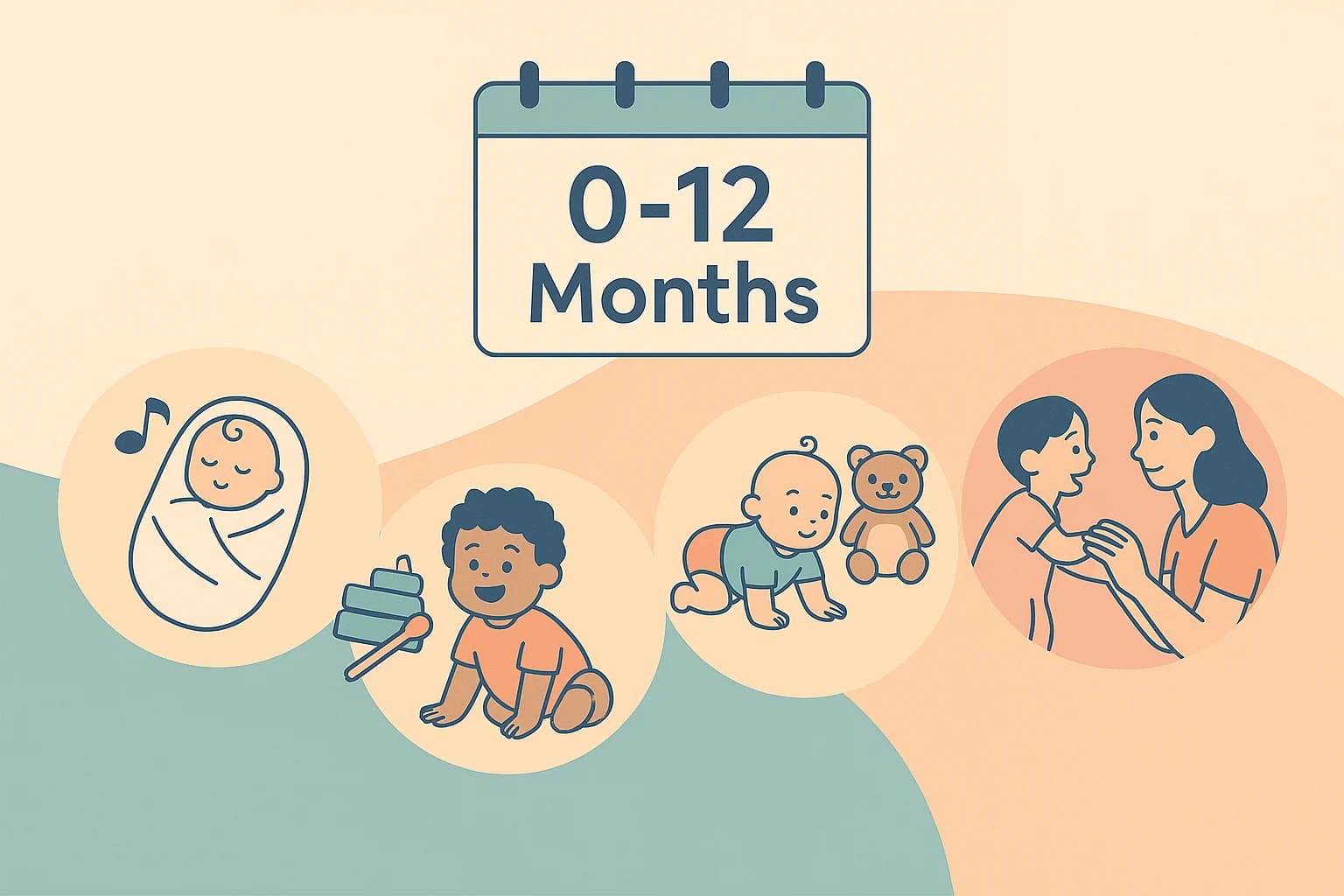 Meilensteine für Babys von 0–12 Monaten, die Eltern kennen sollten