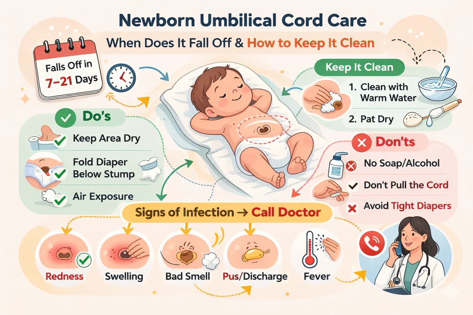 Chăm Sóc Cuống Rốn Trẻ Sơ Sinh: Khi Nào Rụng Và Cách Giữ Vệ Sinh