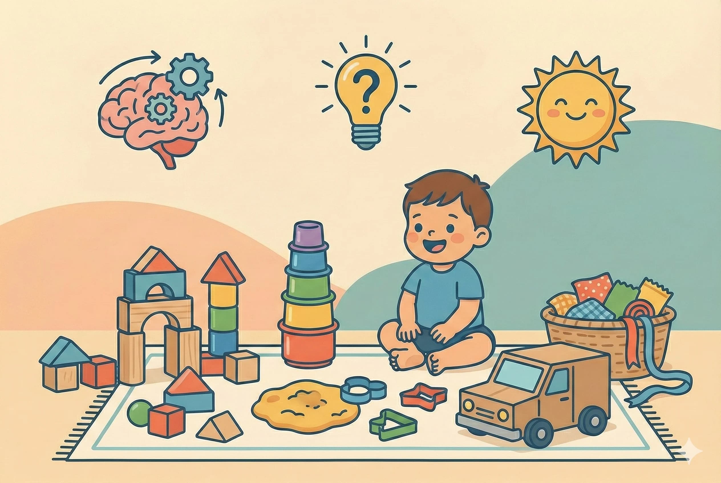 Spielzeug mit offenem Ende, das das Gehirnwachstum von Kleinkindern fördert