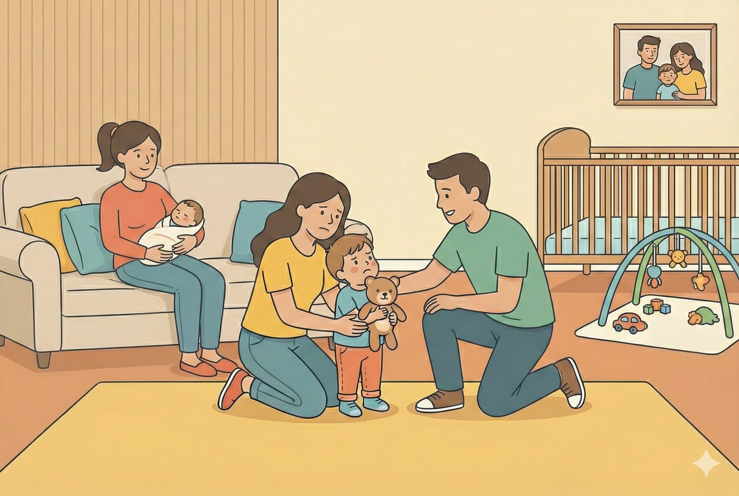 Geschwister-Eifersucht: Dem Kleinkind helfen, ein neues Baby zu akzeptieren